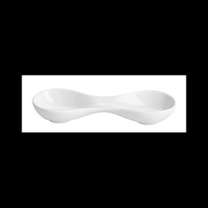 Platou oval 2 compartimente portelan alb Ionia Black&White 20.5 cm imagine
