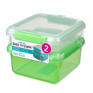Set 2 cutii depozitare alimente plastic Sistema Lunch Plus 1.2 L si Sandwich To Go 450 ml imagine