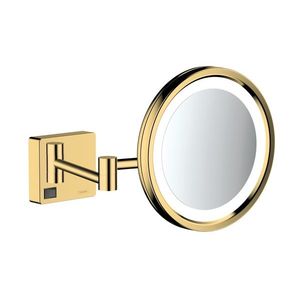 Oglinda cosmetica cu brat Hansgrohe Logis AddStoris x3 16cm iluminat LED gold optic lustruit imagine