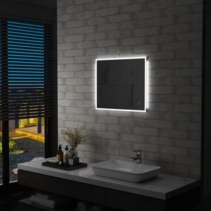 vidaXL Oglindă cu LED de perete de baie, cu senzor tactil, 60 x 50 cm imagine