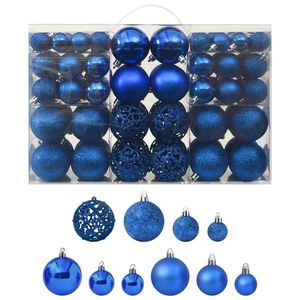 vidaXL Set de globuri de Crăciun, 100 piese, albastru imagine