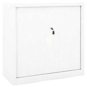 vidaXL Dulap cu ușă glisantă, alb, 90x40x90 cm, oțel imagine