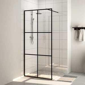 vidaXL Paravan duș walk-in, negru, 100x195 cm, sticlă ESG transparentă imagine
