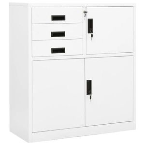 vidaXL Dulap de birou, alb, 90x40x102 cm, oțel imagine
