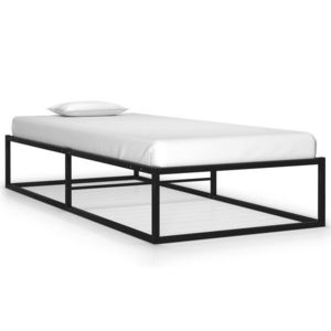 vidaXL Cadru de pat, negru, 90 x 200 cm, metal imagine