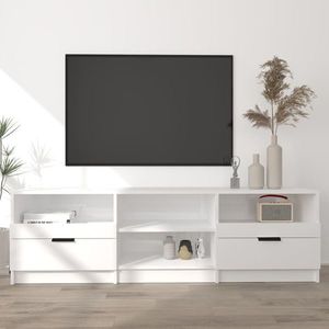 vidaXL Comodă TV, alb extralucios, 150x33, 5x45 cm, lemn prelucrat imagine