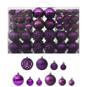 vidaXL Set globuri de Crăciun, 100 piese, violet imagine