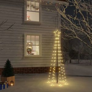 vidaXL Brad de Crăciun, 108 LED-uri alb cald, 180 cm, cu țăruș imagine