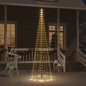 vidaXL Brad de Crăciun pe catarg, 310 LED-uri, alb cald, 300 cm imagine