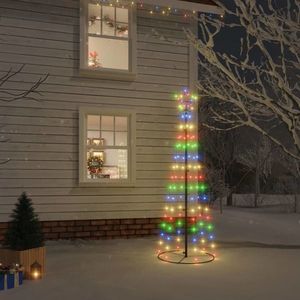 vidaXL Brad de Crăciun conic, 108 LED-uri, multicolor, 70x180 cm imagine