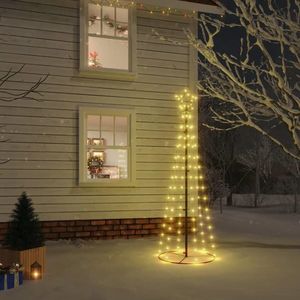 vidaXL Brad de Crăciun conic, 108 LED-uri, alb cald, 70x180 cm imagine