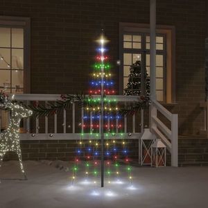 vidaXL Brad de Crăciun pe catarg, 108 LED-uri, multicolor, 180 cm imagine