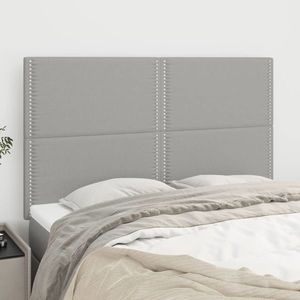 vidaXL Tăblii de pat, 4 buc, gri deschis, 72x5x78/88 cm, textil imagine