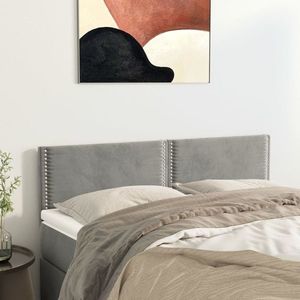 vidaXL Tăblii de pat, 2 buc., gri deschis, 72x5x78/88 cm, catifea imagine