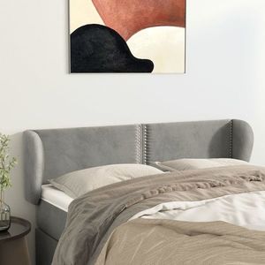vidaXL Tăblie de pat cu aripioare gri deschis 147x23x78/88 cm catifea imagine