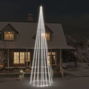 vidaXL Brad de Crăciun pe catarg, 1134 LED-uri, alb rece, 800 cm imagine
