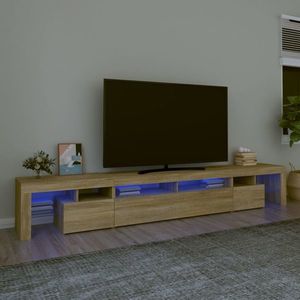 vidaXL Comodă TV cu lumini LED, stejar sonoma, 260x36, 5x40cm imagine