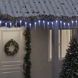 vidaXL Luminițe de Crăciun țurțuri 200 LED-uri alb rece 20 m PVC acril imagine