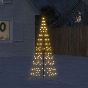 vidaXL Lumină brad de Crăciun pe catarg, 200 LED-uri, alb cald, 180 cm imagine