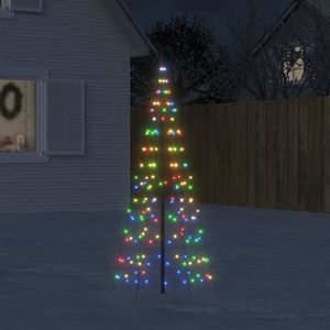 vidaXL Lumină brad de Crăciun pe catarg 200 LED-uri multicolor 180 cm imagine