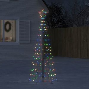 vidaXL Lumină brad de Crăciun cu țăruși 220 LED-uri, multicolor 180 cm imagine