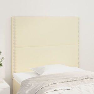vidaXL Tăblii de pat, 2 buc, crem, 90x5x78/88 cm, piele ecologică imagine
