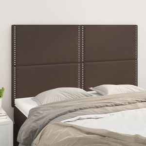 vidaXL Tăblii de pat, 4 buc, maro, 72x5x78/88 cm, piele ecologică imagine