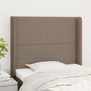 vidaXL Tăblie de pat cu aripioare gri taupe 83x16x118/128 cm textil imagine