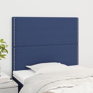 vidaXL Tăblie de pat, albastru, 90x5x78/88 cm, textil imagine