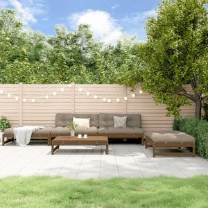vidaXL Set mobilier relaxare grădină 5 piese maro miere lemn masiv pin imagine