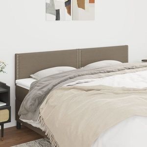 vidaXL Tăblii de pat, 2 buc, gri taupe, 80x5x78/88 cm, textil imagine