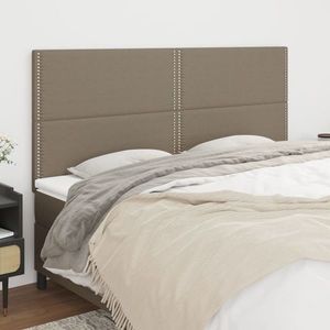 vidaXL Tăblii de pat, 4 buc, gri taupe, 80x5x78/88 cm, textil imagine