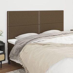 vidaXL Tăblii de pat, 4 buc, maro închis, 90x5x78/88 cm, textil imagine