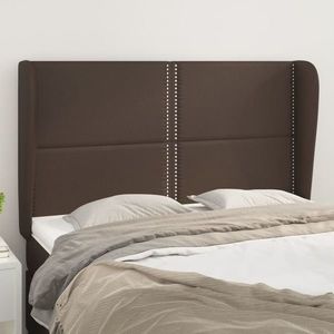 vidaXL Tăblie de pat cu aripioare, maro, 147x23x118/128 cm, piele eco imagine