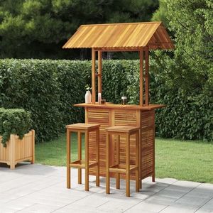 vidaXL Set mobilier de bar de grădină, 3 piese, lemn masiv de acacia imagine