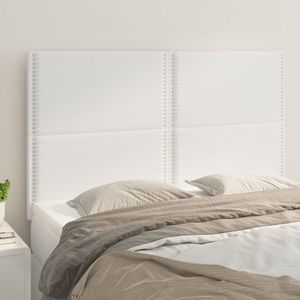 vidaXL Tăblii de pat, 4 buc, alb, 72x5x78/88 cm, piele ecologică imagine