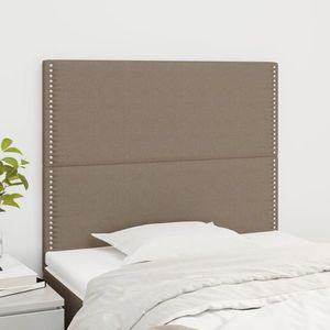 vidaXL Tăblii de pat, 2 buc, gri taupe, 80x5x78/88 cm, textil imagine