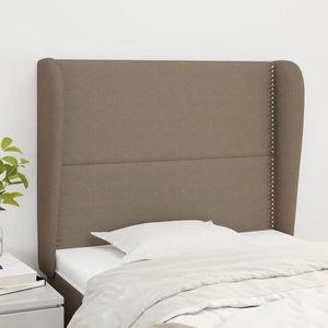 vidaXL Tăblie de pat cu aripioare gri taupe 83x23x118/128 cm textil imagine