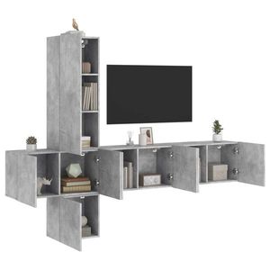 vidaXL Unități TV de perete, 5 piese, gri beton, lemn prelucrat imagine