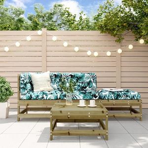 vidaXL Set mobilier relaxare de grădină, 4 piese, lemn de pin tratat imagine