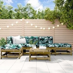 vidaXL Set mobilier relaxare de grădină, 6 piese, lemn de pin tratat imagine