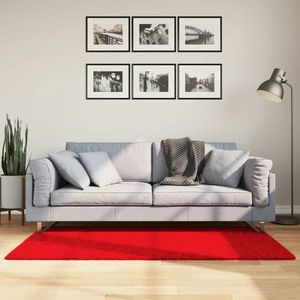 vidaXL Covor HUARTE, fir scurt, moale și lavabil, roșu, 80x150 cm imagine