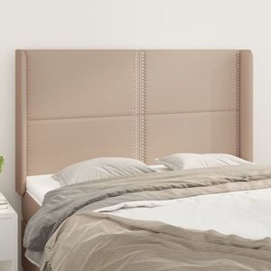 vidaXL Tăblie pat cu aripioare cappuccino 147x16x118/128 cm piele eco imagine