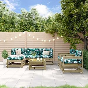 vidaXL Set mobilier de grădină, 7 piese, lemn de pin tratat imagine