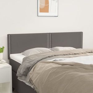 vidaXL Tăblii de pat, 2 buc., gri, 72x5x78/88 cm, piele ecologică imagine
