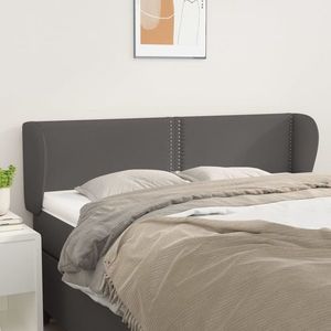 vidaXL Tăblie de pat cu aripioare gri 147x23x78/88 cm piele ecologică imagine