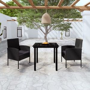 vidaXL Set de masă pentru grădină, 3 piese, negru imagine