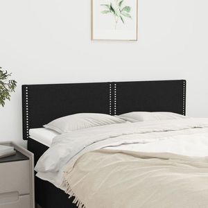 vidaXL Tăblii de pat, 2 buc., negru, 72x5x78/88 cm, textil imagine