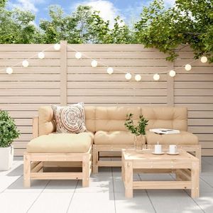 vidaXL Set mobilier relaxare de grădină 5 piese lemn masiv de pin imagine