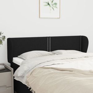 vidaXL Tăblie de pat cu aripioare negru 147x23x78/88 cm textil imagine